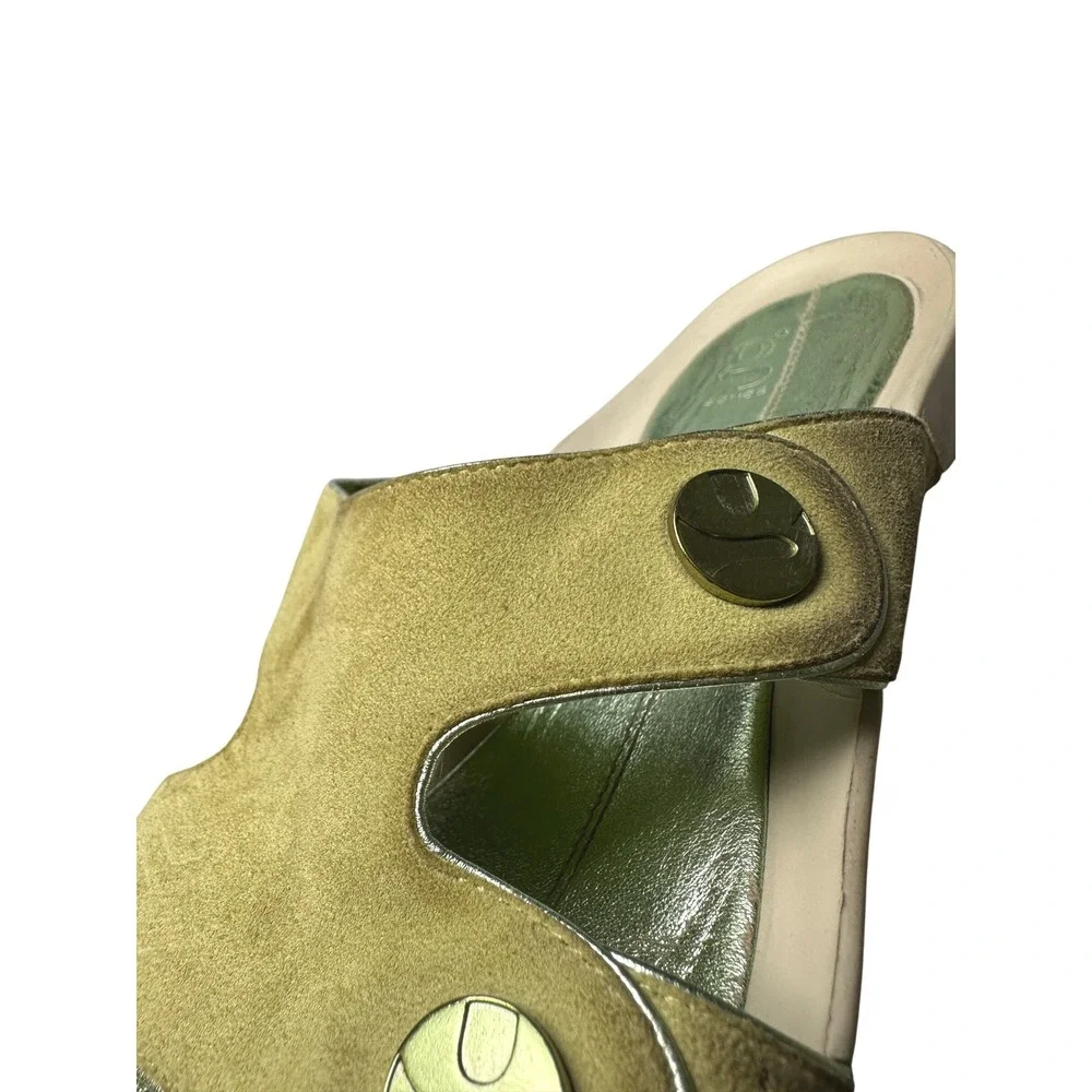 Nike Lab Sandal Womens Green G Series Open Toe Slide Wedge Suede Sz 9 Y2K KC